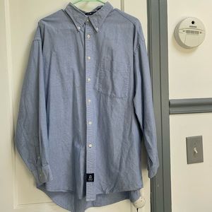 oversized denim button down